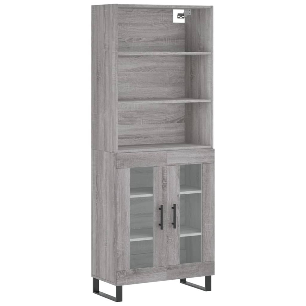 vidaXL Ντουλάπι Γκρι Sonoma 69,5 x 34 x 180 εκ. Επεξεργασμένο Ξύλο