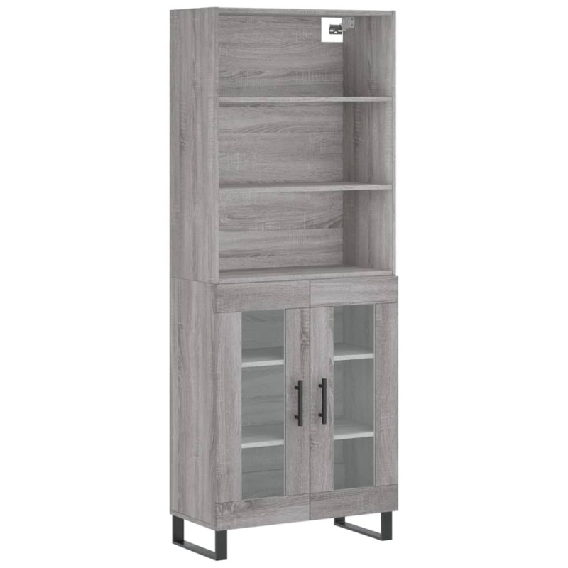 vidaXL Ντουλάπι Γκρι Sonoma 69,5 x 34 x 180 εκ. Επεξεργασμένο Ξύλο