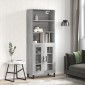 vidaXL Ντουλάπι Γκρι Sonoma 69,5 x 34 x 180 εκ. Επεξεργασμένο Ξύλο