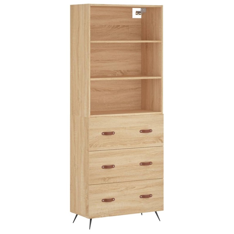 vidaXL Ντουλάπι Sonoma δρυς 69,5 x 34 x 180 εκ. από Επεξεργασμένο Ξύλο