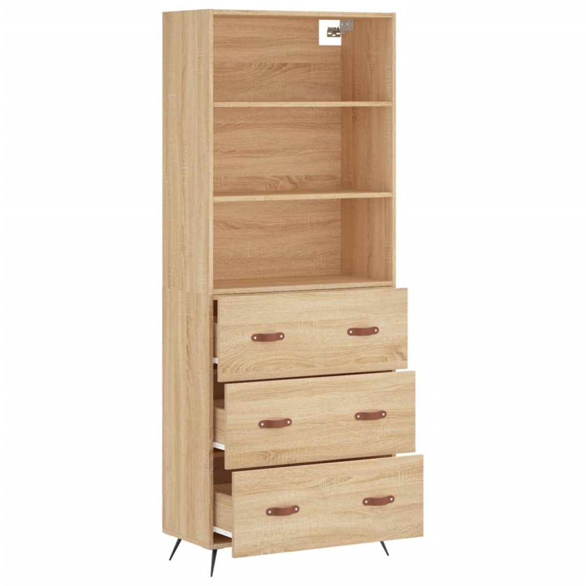 vidaXL Ντουλάπι Sonoma δρυς 69,5 x 34 x 180 εκ. από Επεξεργασμένο Ξύλο
