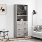 vidaXL Ντουλάπι Γκρι Sonoma 69,5 x 34 x 180 εκ. Επεξεργασμένο Ξύλο