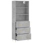 vidaXL Ντουλάπι Γκρι Σκυροδέματος 69,5x34x180 εκ. Επεξεργασμένο Ξύλο