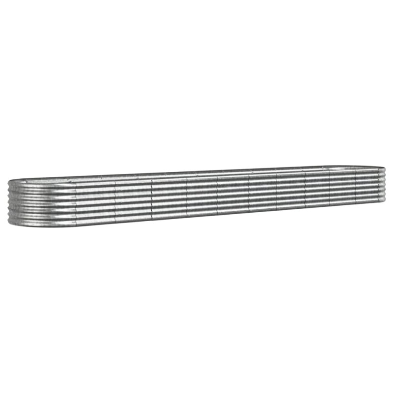 vidaXL Ζαρντινιέρα Ασημί 440x80x36 εκ. Γαλβανισμένος χάλυβας