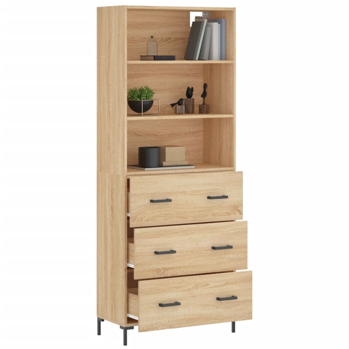 vidaXL Ντουλάπι Sonoma δρυς 69,5 x 34 x 180 εκ. από Επεξεργασμένο Ξύλο