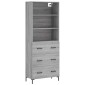 vidaXL Ντουλάπι Γκρι Sonoma 69,5 x 34 x 180 εκ. Επεξεργασμένο Ξύλο