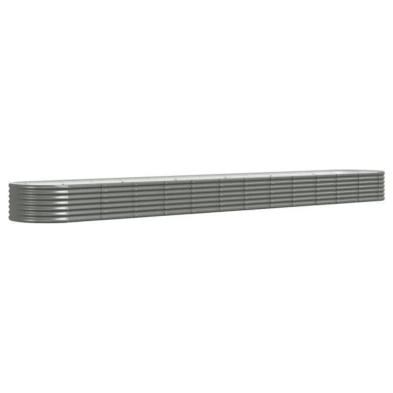 vidaXL Ζαρντινιέρα Γκρι 512x80x36 εκ. Γαλβανισμένος χάλυβας