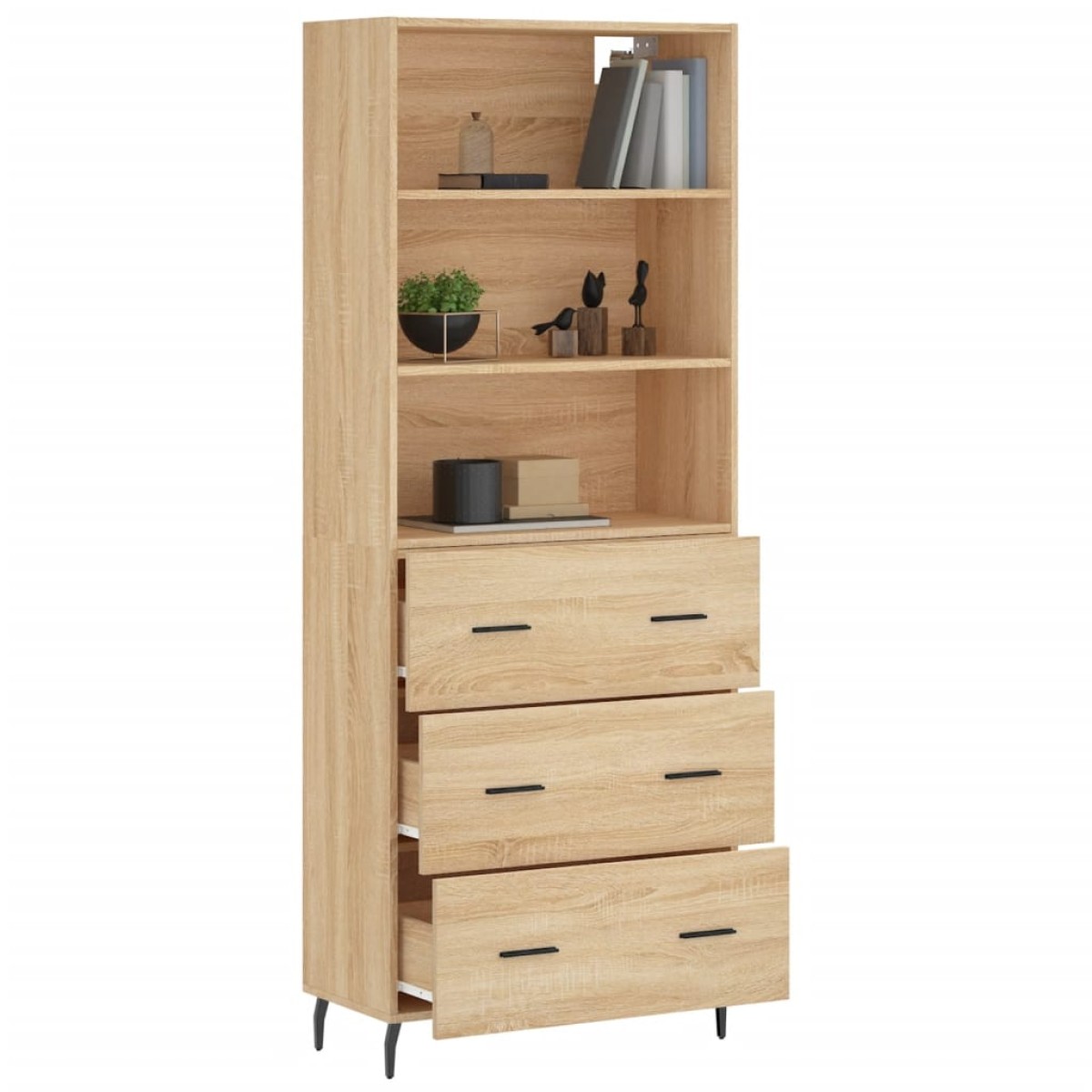 vidaXL Ντουλάπι Sonoma δρυς 69,5 x 34 x 180 εκ. από Επεξεργασμένο Ξύλο