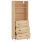 vidaXL Ντουλάπι Sonoma δρυς 69,5 x 34 x 180 εκ. από Επεξεργασμένο Ξύλο