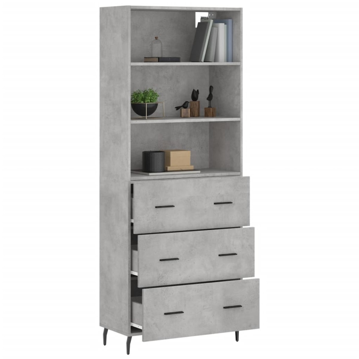 vidaXL Ντουλάπι Γκρι Σκυροδέματος 69,5x34x180 εκ. Επεξεργασμένο Ξύλο