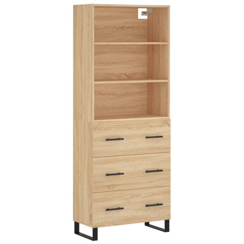 vidaXL Ντουλάπι Sonoma δρυς 69,5 x 34 x 180 εκ. από Επεξεργασμένο Ξύλο