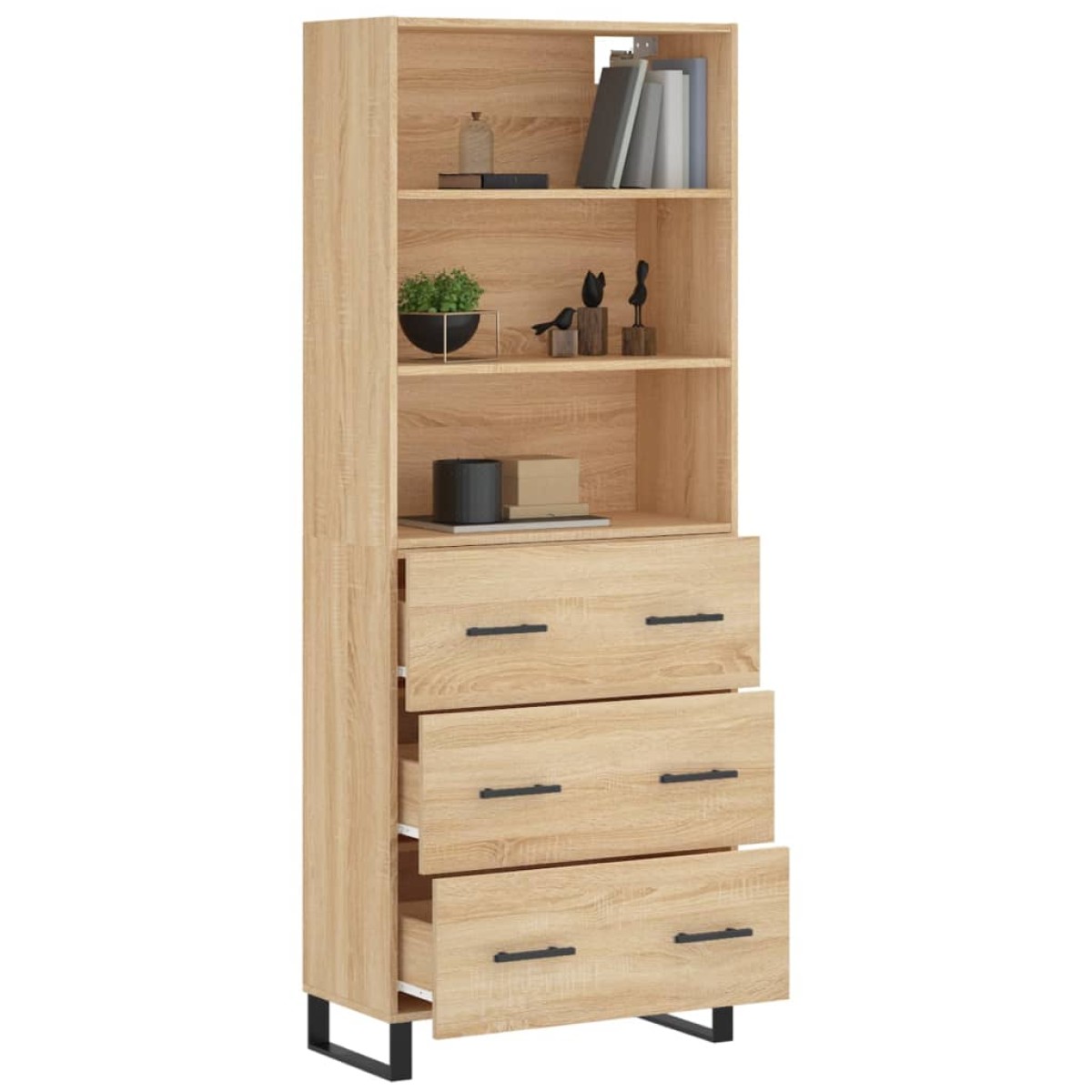 vidaXL Ντουλάπι Sonoma δρυς 69,5 x 34 x 180 εκ. από Επεξεργασμένο Ξύλο
