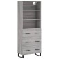 vidaXL Ντουλάπι Γκρι Sonoma 69,5 x 34 x 180 εκ. Επεξεργασμένο Ξύλο