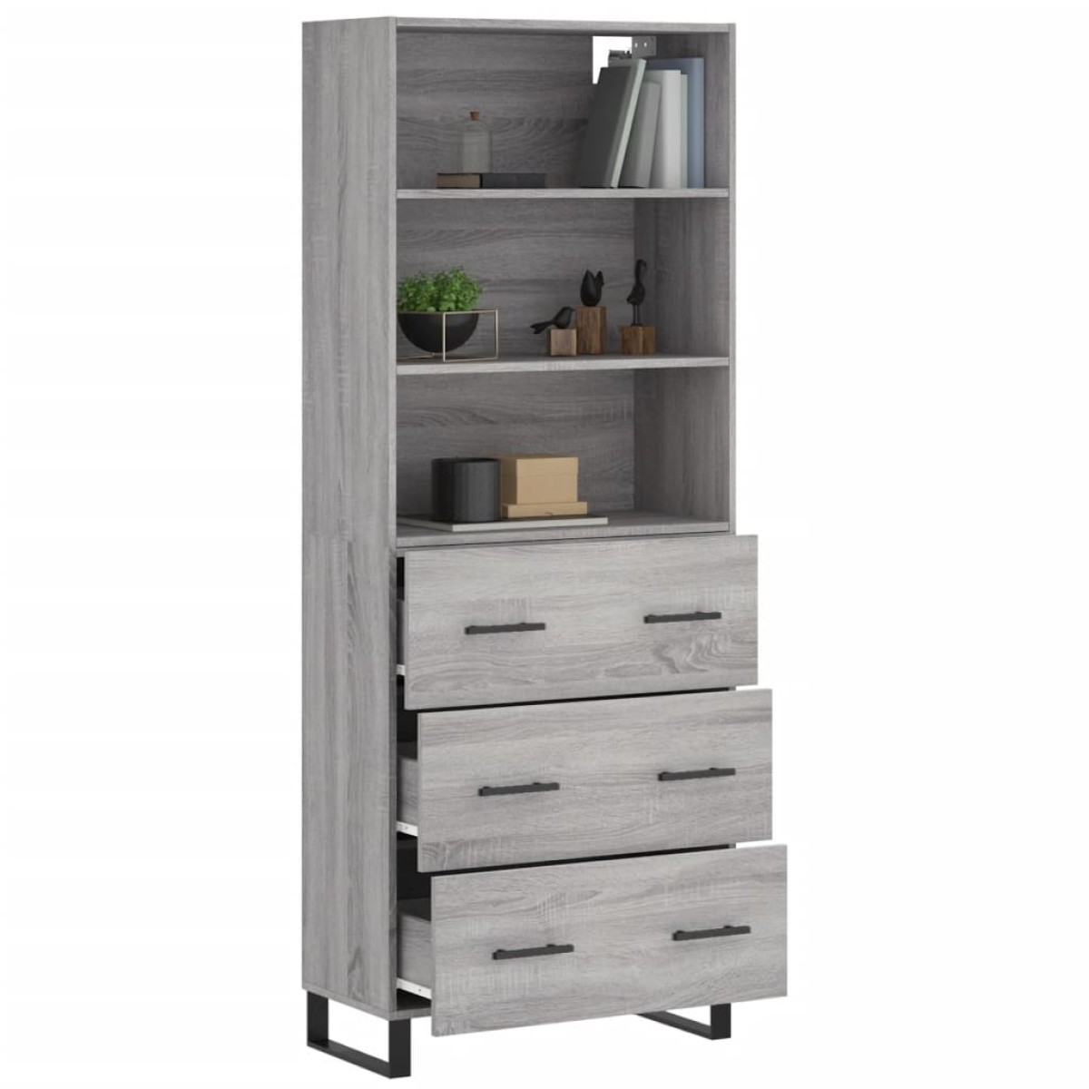vidaXL Ντουλάπι Γκρι Sonoma 69,5 x 34 x 180 εκ. Επεξεργασμένο Ξύλο