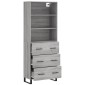vidaXL Ντουλάπι Γκρι Sonoma 69,5 x 34 x 180 εκ. Επεξεργασμένο Ξύλο