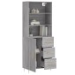 vidaXL Ντουλάπι Γκρι Sonoma 69,5 x 34 x 180 εκ. Επεξεργασμένο Ξύλο
