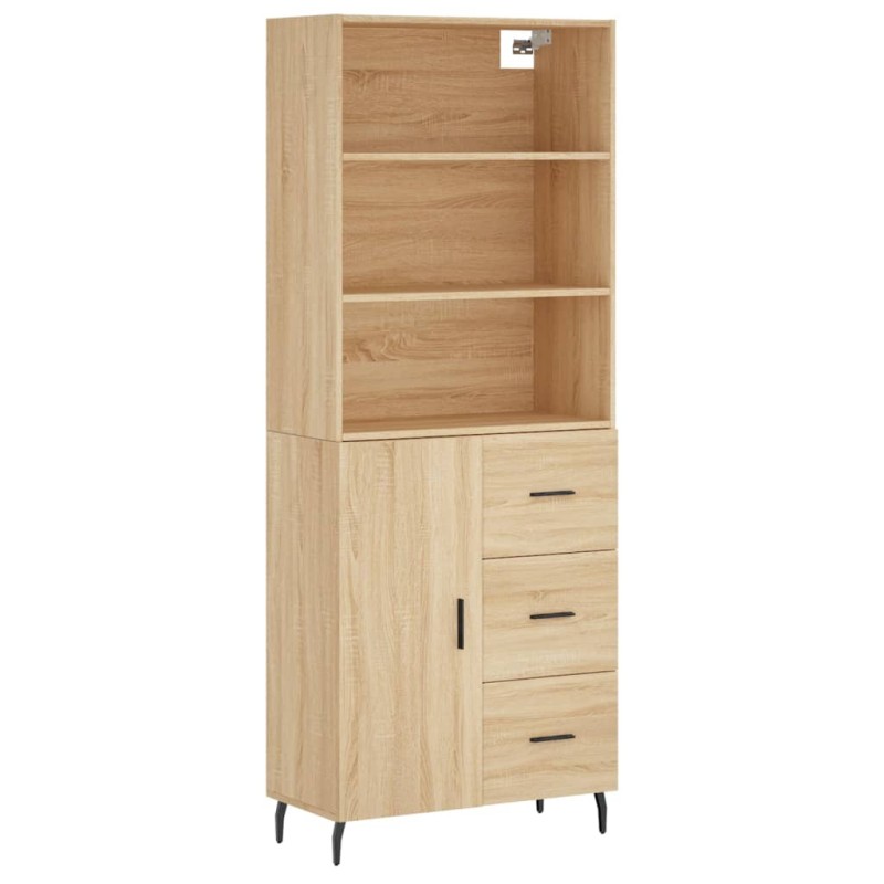 vidaXL Ντουλάπι Sonoma δρυς 69,5 x 34 x 180 εκ. από Επεξεργασμένο Ξύλο