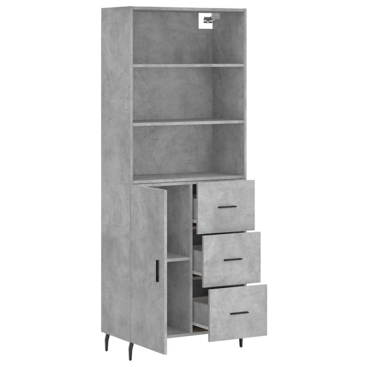 vidaXL Ντουλάπι Γκρι Σκυροδέματος 69,5x34x180 εκ. Επεξεργασμένο Ξύλο
