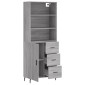 vidaXL Ντουλάπι Γκρι Sonoma 69,5 x 34 x 180 εκ. Επεξεργασμένο Ξύλο