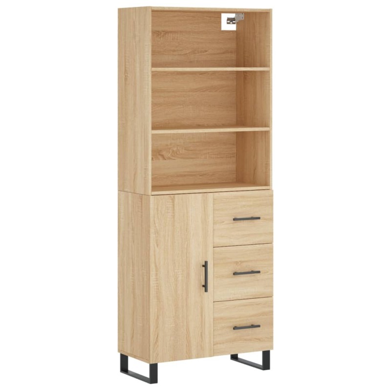vidaXL Ντουλάπι Sonoma δρυς 69,5 x 34 x 180 εκ. από Επεξεργασμένο Ξύλο