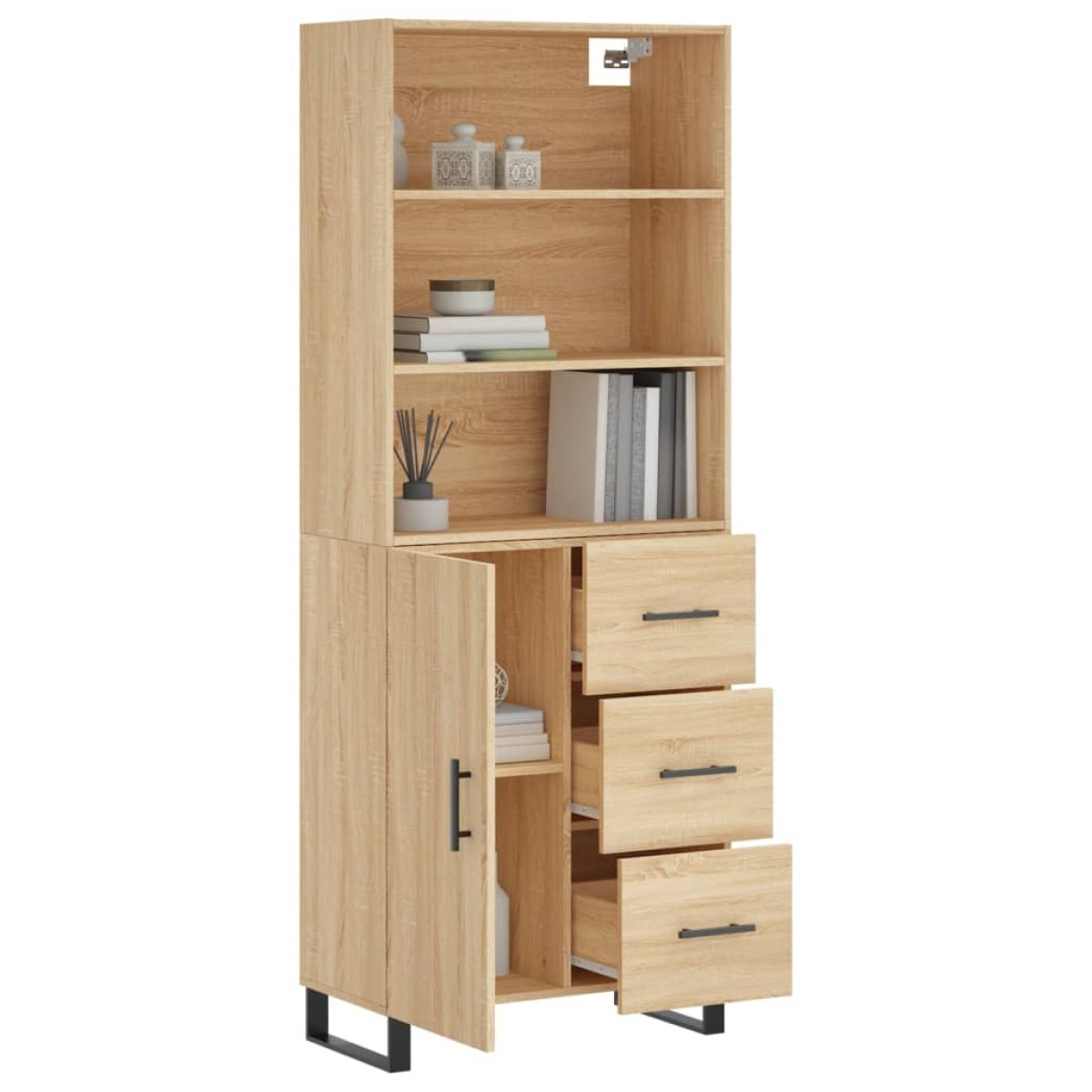 vidaXL Ντουλάπι Sonoma δρυς 69,5 x 34 x 180 εκ. από Επεξεργασμένο Ξύλο
