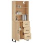 vidaXL Ντουλάπι Sonoma δρυς 69,5 x 34 x 180 εκ. από Επεξεργασμένο Ξύλο
