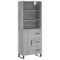 vidaXL Ντουλάπι Γκρι Sonoma 69,5 x 34 x 180 εκ. Επεξεργασμένο Ξύλο