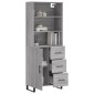 vidaXL Ντουλάπι Γκρι Sonoma 69,5 x 34 x 180 εκ. Επεξεργασμένο Ξύλο