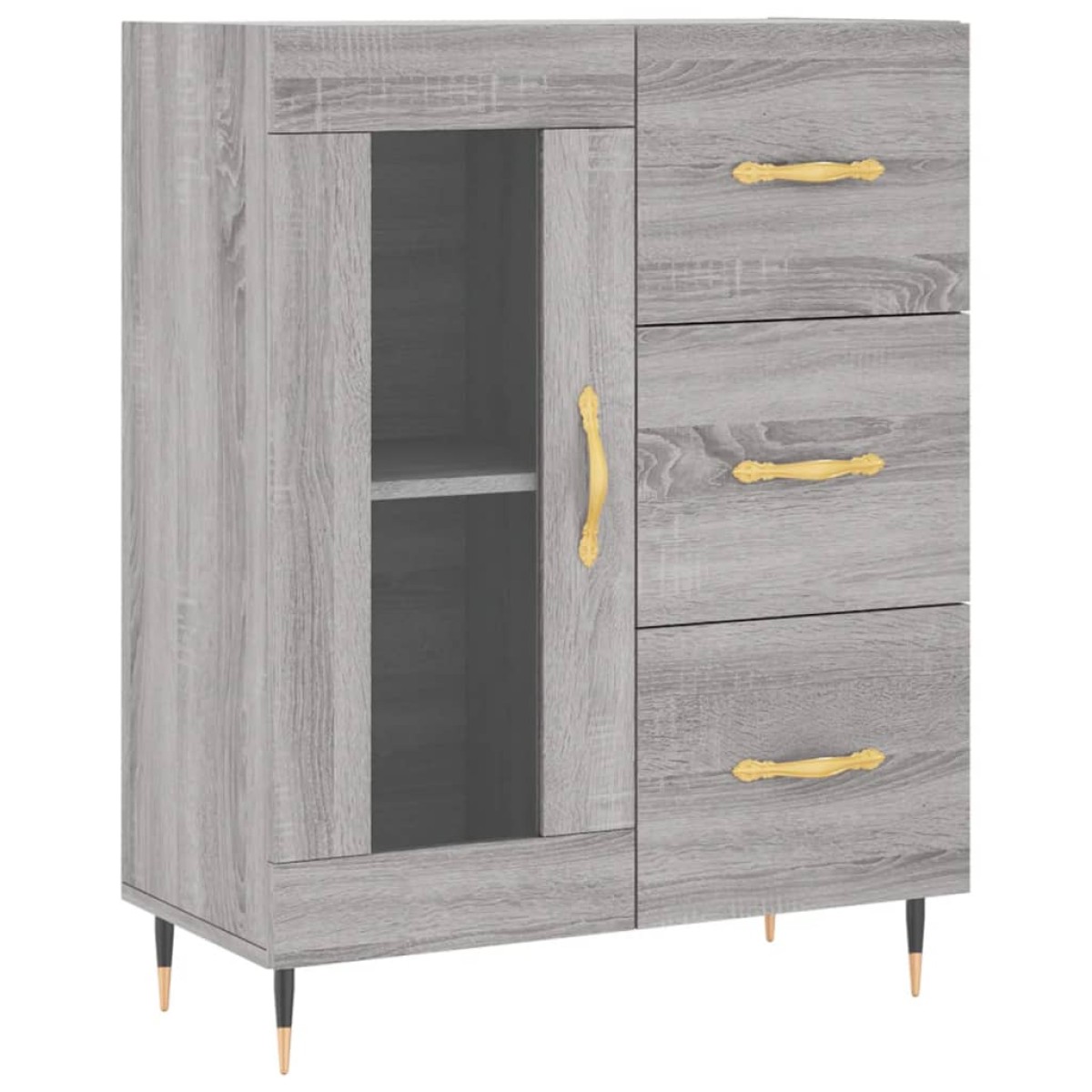 vidaXL Ντουλάπι Γκρι Sonoma 69,5 x 34 x 180 εκ. Επεξεργασμένο Ξύλο