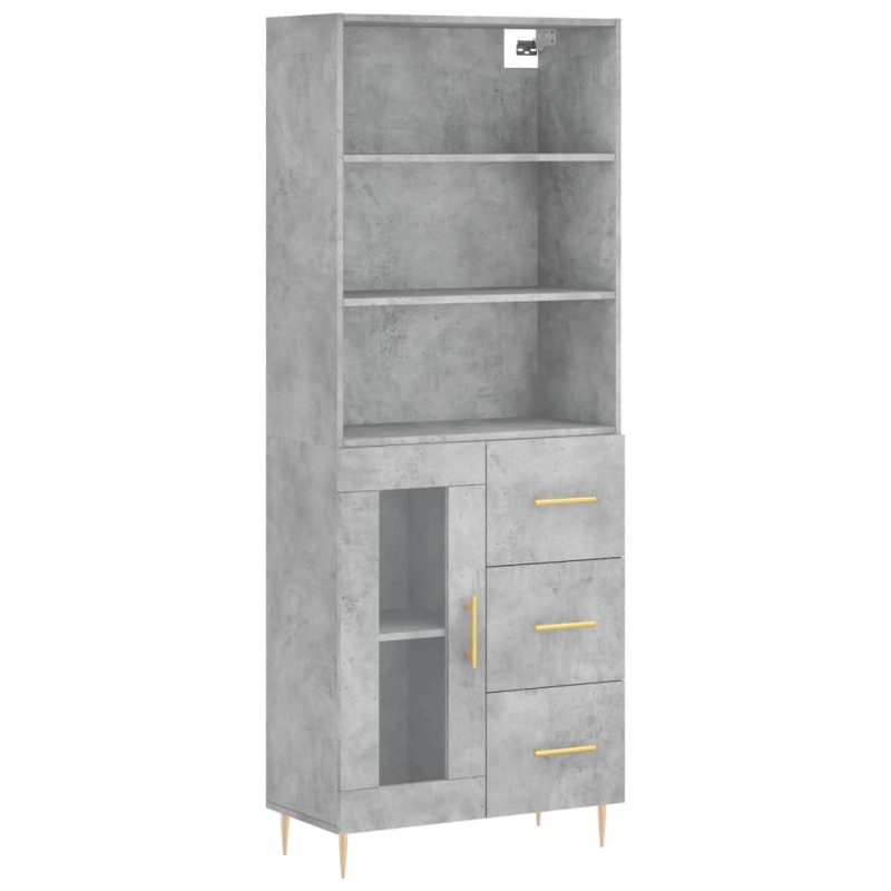 vidaXL Ντουλάπι Γκρι Σκυροδέματος 69,5x34x180 εκ. Επεξεργασμένο Ξύλο