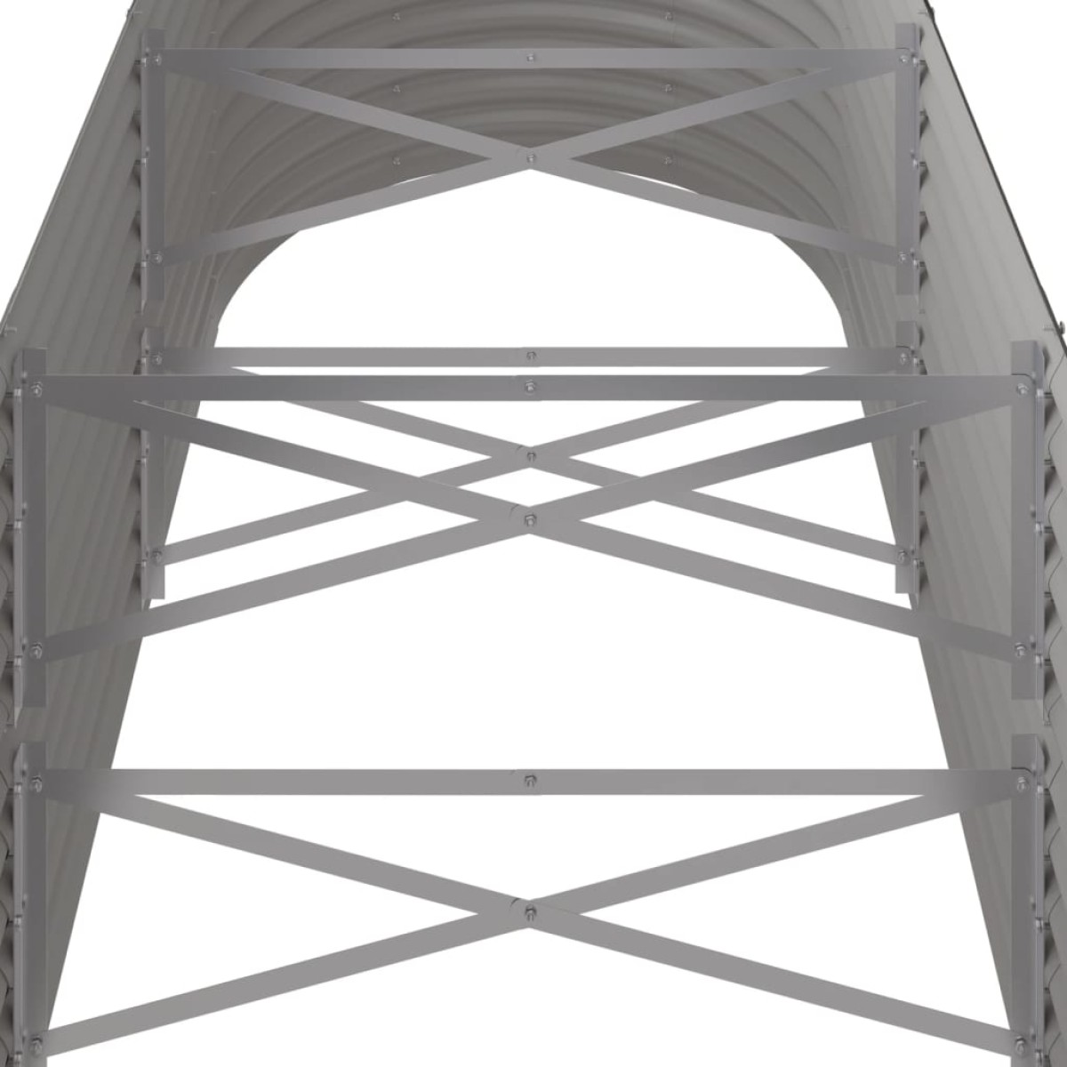 vidaXL Ζαρντινιέρα Γκρι 224x80x68 εκ. Ατσάλι με Ηλεκτρ. Βαφή Πούδρας