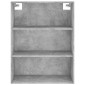 vidaXL Ντουλάπι Γκρι Σκυροδέματος 69,5x32,5x180 εκ. Επεξεργασμένο Ξύλο