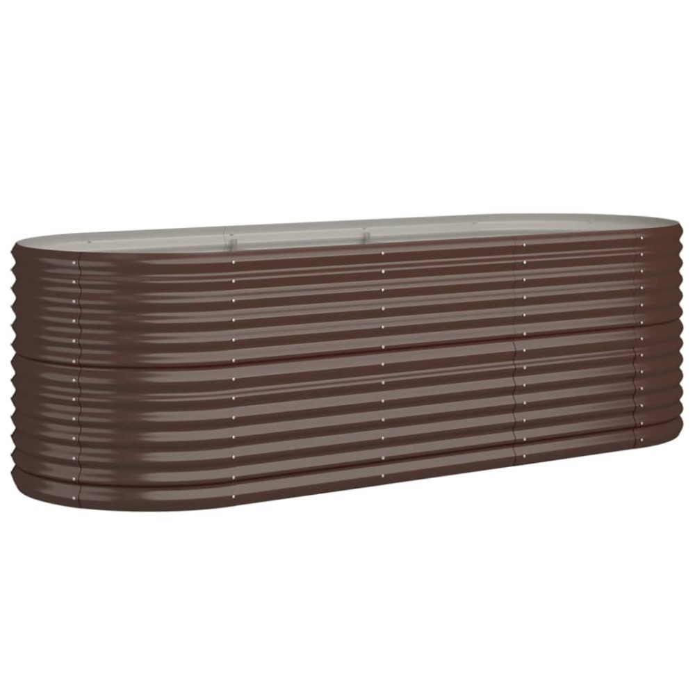 vidaXL Ζαρντινιέρα Καφέ 224x80x68 εκ. Γαλβανισμένος χάλυβας
