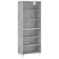 vidaXL Ντουλάπι Γκρι Σκυροδέματος 69,5x32,5x180 εκ. Επεξεργασμένο Ξύλο