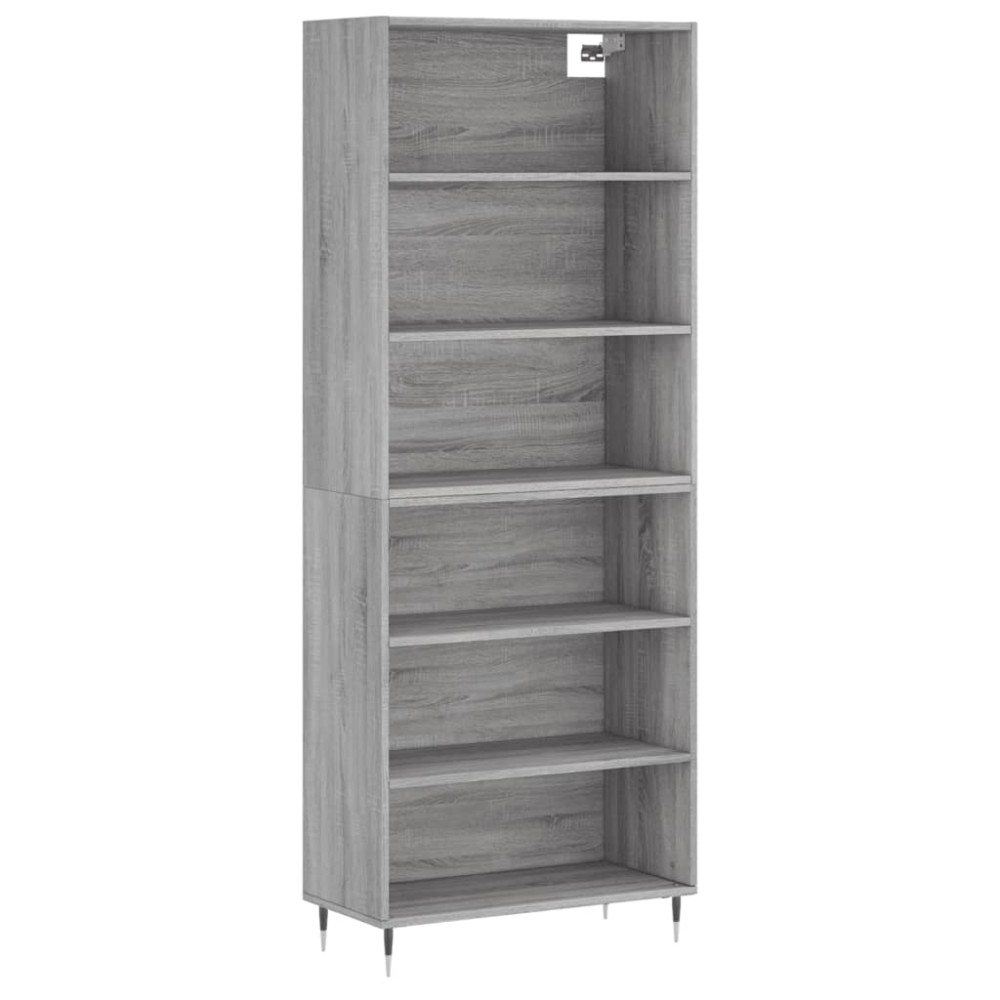 vidaXL Ντουλάπι Sonoma Γκρι 69,5x32,5x180 εκ. Επεξεργασμένο Ξύλο