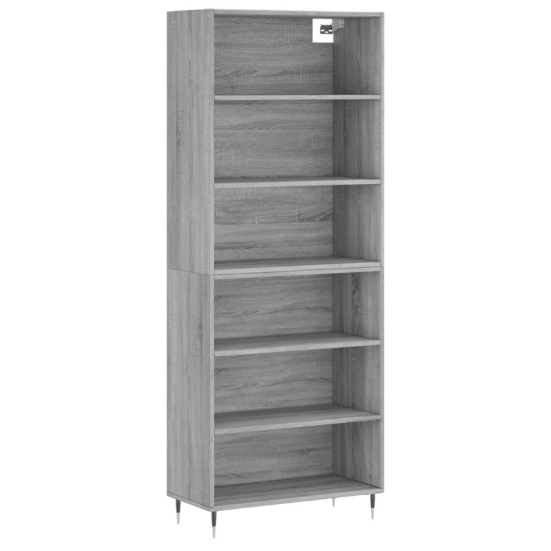 vidaXL Ντουλάπι Sonoma Γκρι 69,5x32,5x180 εκ. Επεξεργασμένο Ξύλο