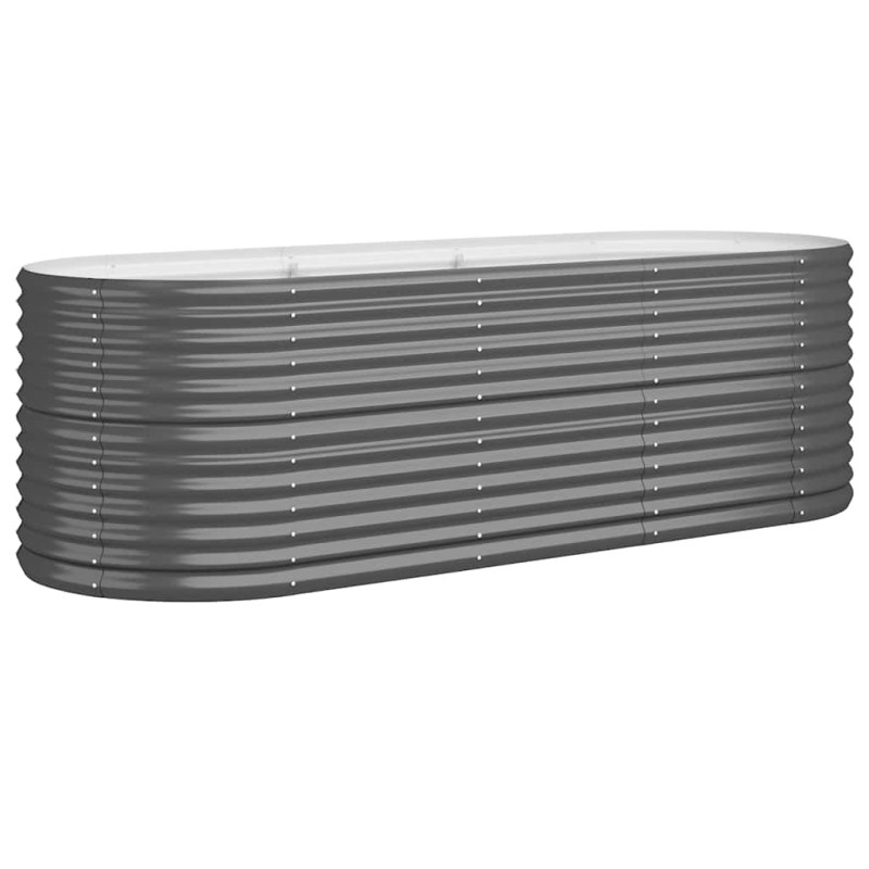 vidaXL Ζαρντινιέρα Ανθρακί 224x80x68 εκ Γαλβανισμένος χάλυβας