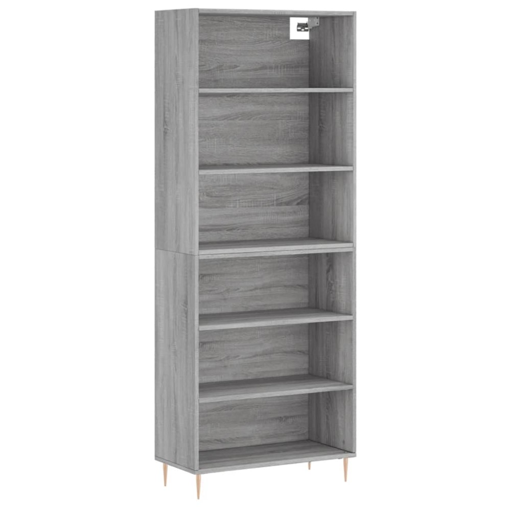 vidaXL Ντουλάπι Γκρι Σκυροδέματος 69,5x32,5x180 εκ. Επεξεργασμένο Ξύλο