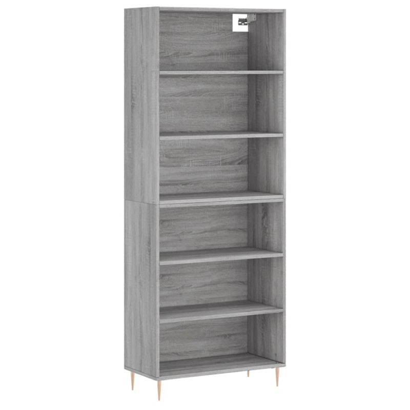 vidaXL Ντουλάπι Γκρι Σκυροδέματος 69,5x32,5x180 εκ. Επεξεργασμένο Ξύλο