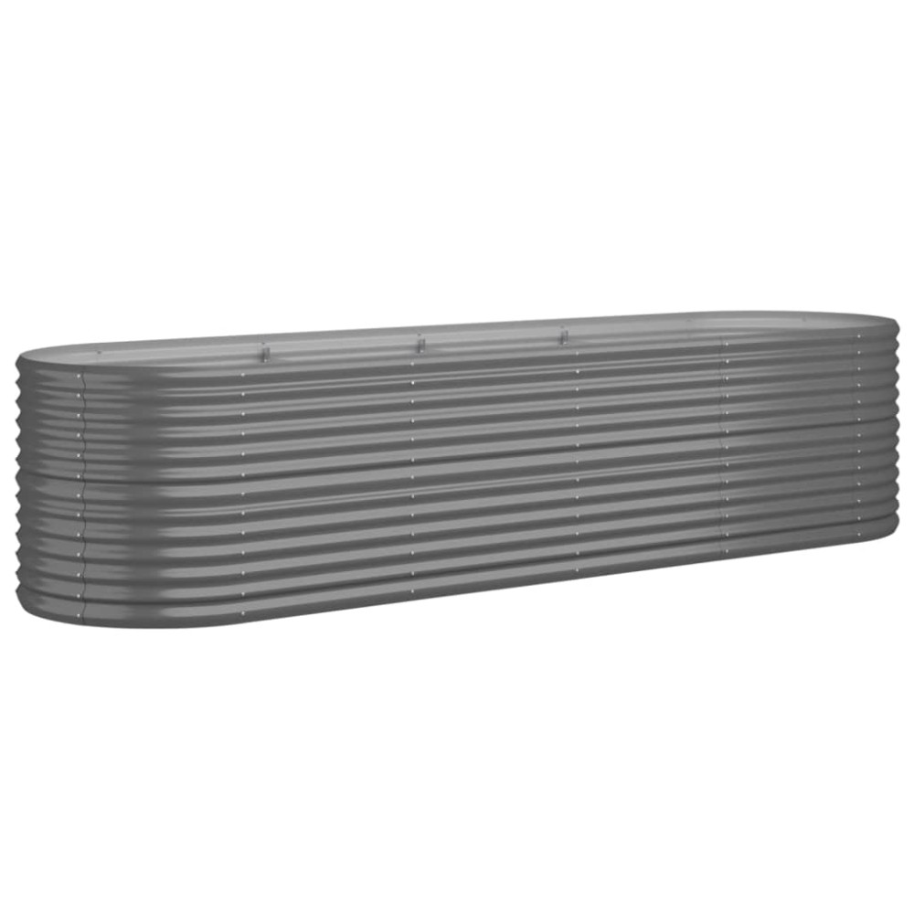 vidaXL Ζαρντινιέρα Γκρι 296x80x68 εκ. Γαλβανισμένος χάλυβας