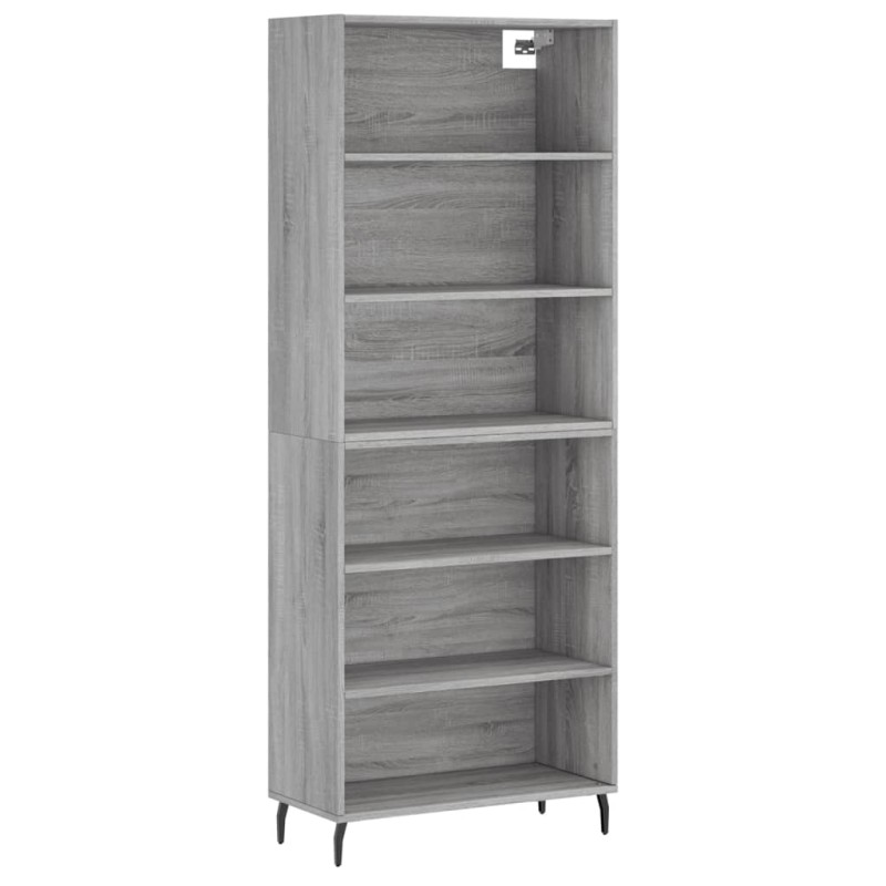 vidaXL Ντουλάπι Sonoma Γκρι 69,5x32,5x180 εκ. Επεξεργασμένο Ξύλο