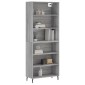 vidaXL Ντουλάπι Sonoma Γκρι 69,5x32,5x180 εκ. Επεξεργασμένο Ξύλο