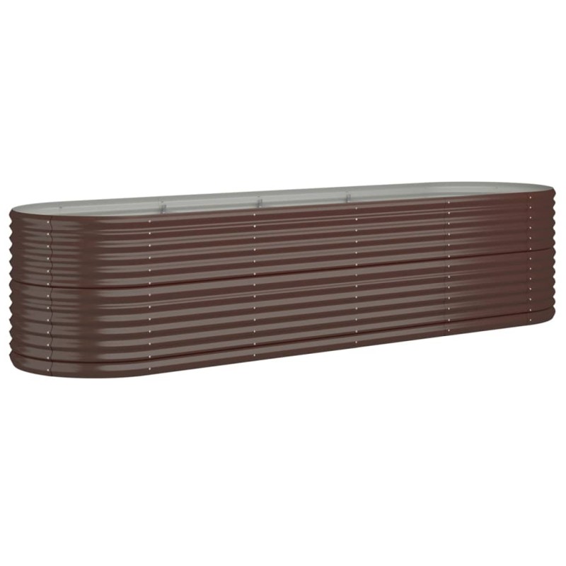 vidaXL Ζαρντινιέρα Καφέ 296x80x68 εκ. Γαλβανισμένος χάλυβας