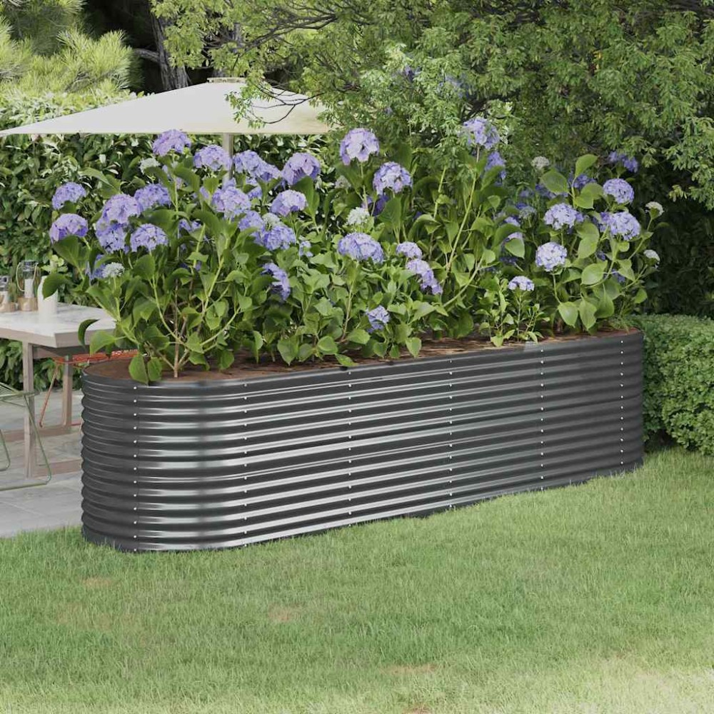 vidaXL Ζαρντινιέρα Ανθρακί 296x80x68 εκ Γαλβανισμένος χάλυβας