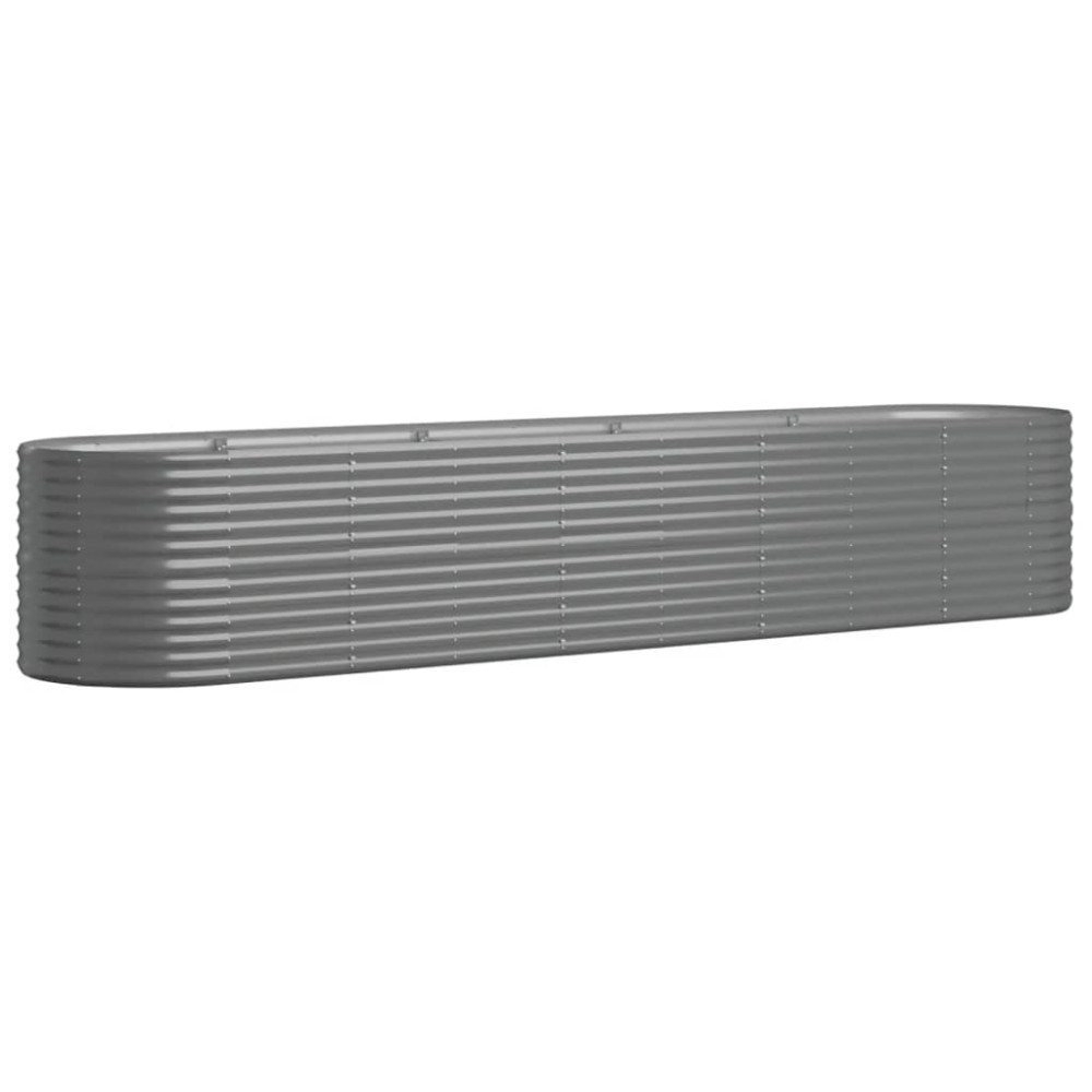 vidaXL Ζαρντινιέρα Γκρι 368x80x68 εκ. Γαλβανισμένος χάλυβας