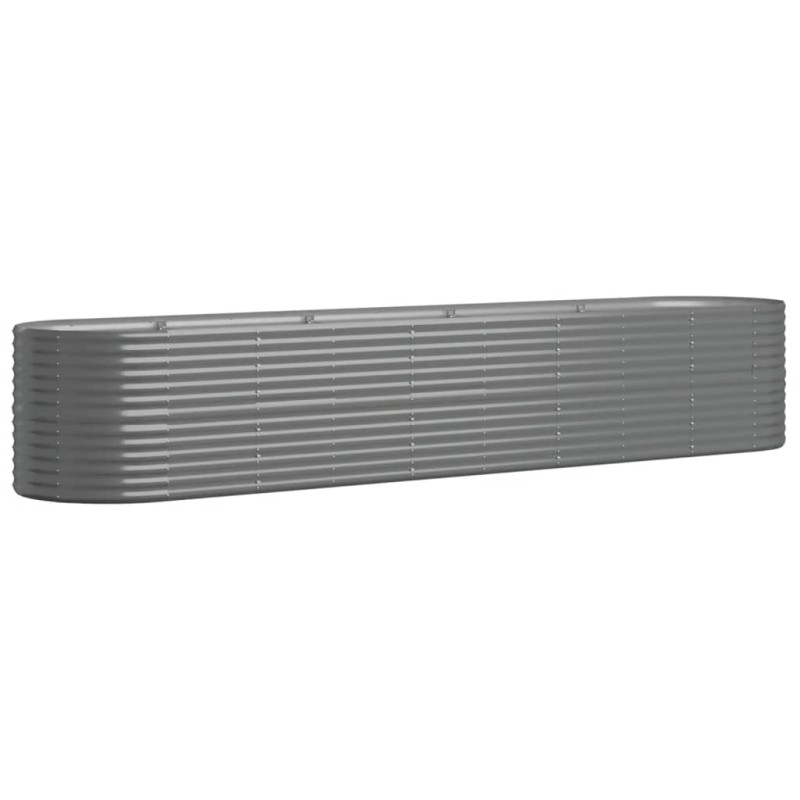 vidaXL Ζαρντινιέρα Γκρι 368x80x68 εκ. Γαλβανισμένος χάλυβας