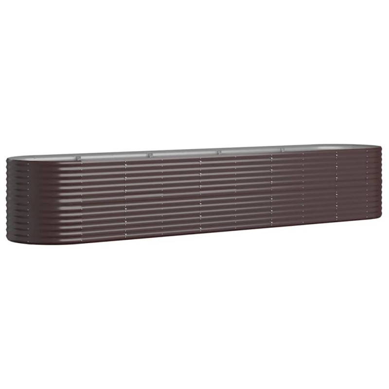 vidaXL Ζαρντινιέρα Καφέ 368x80x68 εκ. Γαλβανισμένος χάλυβας