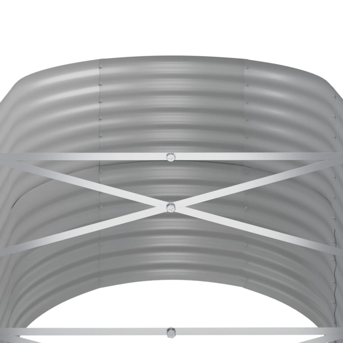 vidaXL Ζαρντινιέρα Ασημί 368x80x68 εκ. Ατσάλι με Ηλεκτρ. Βαφή Πούδρας