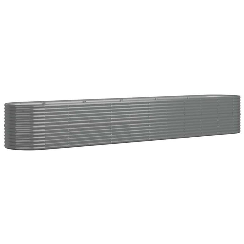 vidaXL Ζαρντινιέρα Γκρι 440x80x68 εκ. Γαλβανισμένος χάλυβας