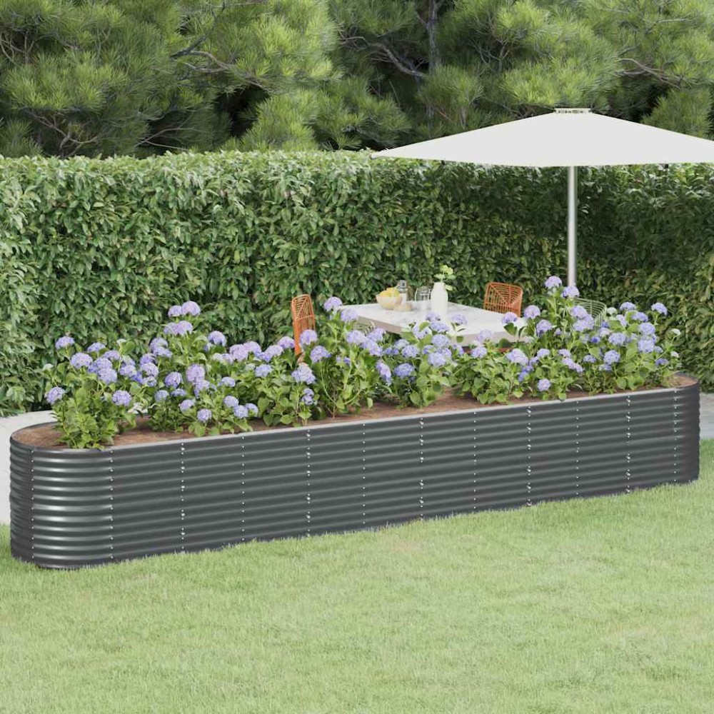 vidaXL Ζαρντινιέρα Ανθρακί 440x80x68 εκ Γαλβανισμένος χάλυβας